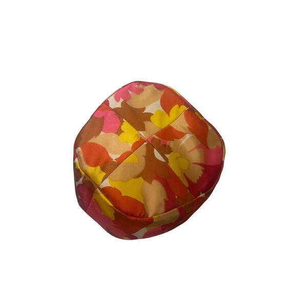 Vintage 1960s Mod Bright Pop Art Floral Pillbox Hat - Picture 7 of 8